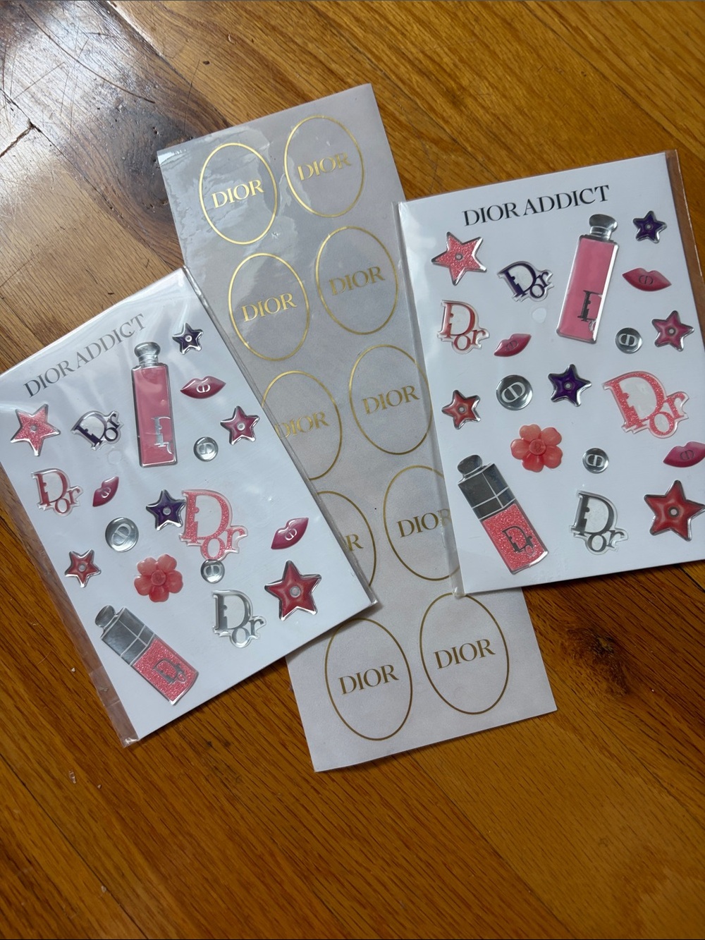 Dior Pink & Gold Lipstick Sticker Pack